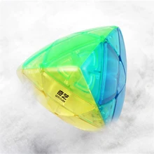 QiYi прозрачный магический куб MASTERMORPHIX соревнование головоломка на скорость игрушечные кубики для детей cubo magico выпуклая Пирамидка куб