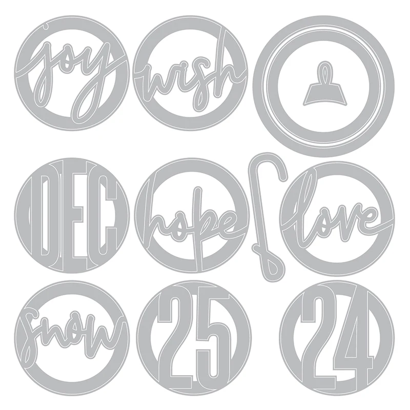 

2019 DIY New Layer Metal Cutting Dies and Scrapbooking For Paper Making Christmas Circle Words Embossing Frame Card Dies Set