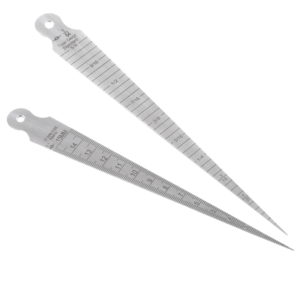 

1pc 1-15mm Stainless Steel Taper Gauge Feeler Gap Hole Measuring Tool Double Side Wedge Feeler Hole Gap Taper Aperture Scale