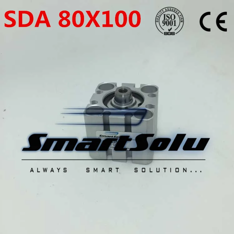 

Free Shipping Pneumatic Compact Cylinder 80mm Bore 100mm Stroke SDA 80X100