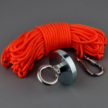 

250Kg Super Imanes Strong Neodymium N52 Magnet Power Salvage Magnets Design Fishing Magnet Magnetic Material Base with 20m Rope