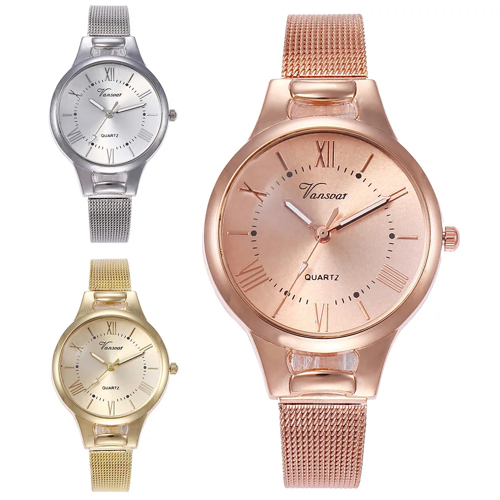

vansvar Casual Quartz Stainless Steel Band Newv Strap Watch Analog Wrist Watch