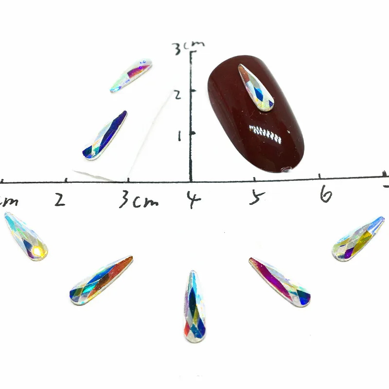 50 шт слеза падение дизайн ногтей стразы конский глаз украшения 3d Радуга украшения с кристаллами украшения для ногтей Dekors Strass волна Поделочные камни