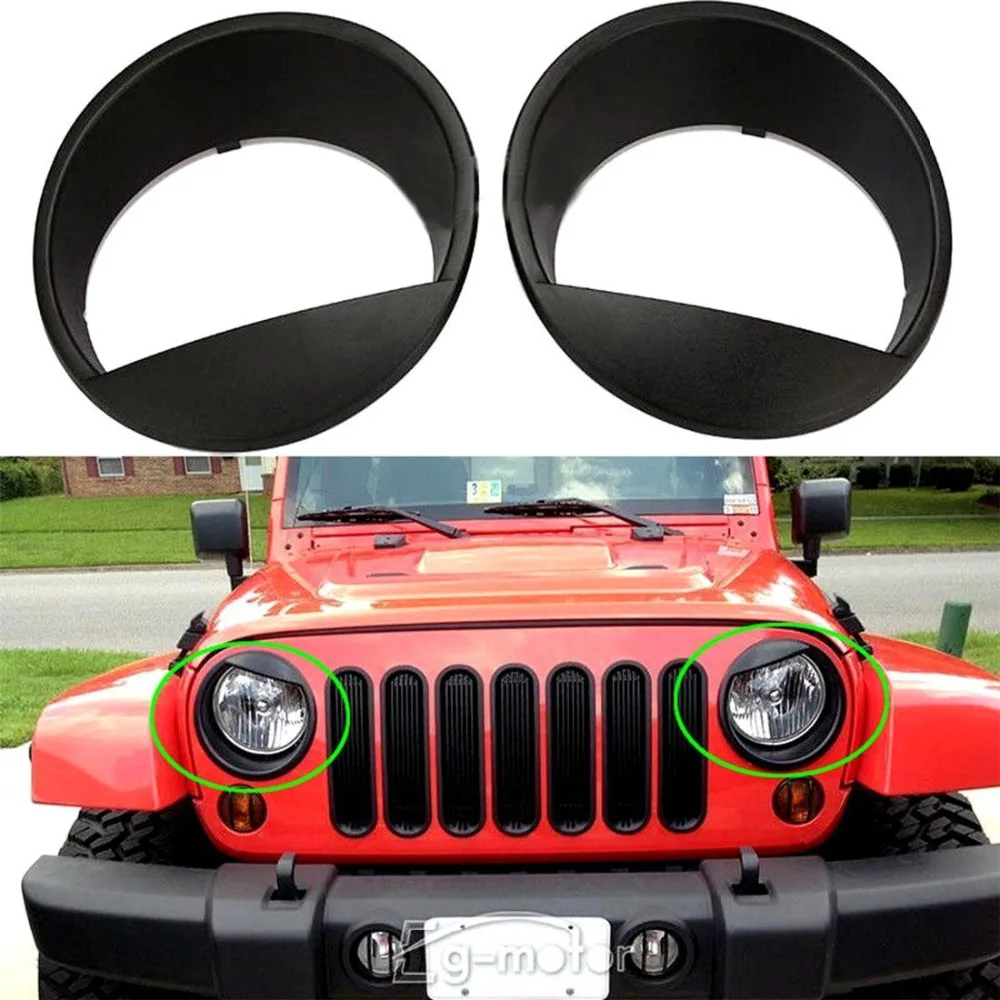 

2016 Newest Brand High Quality 2X Angry Head Light Cover Bezels FIT 07-15 Only for Jeep Wrangler JK Rubicon Sahara Free Shipping