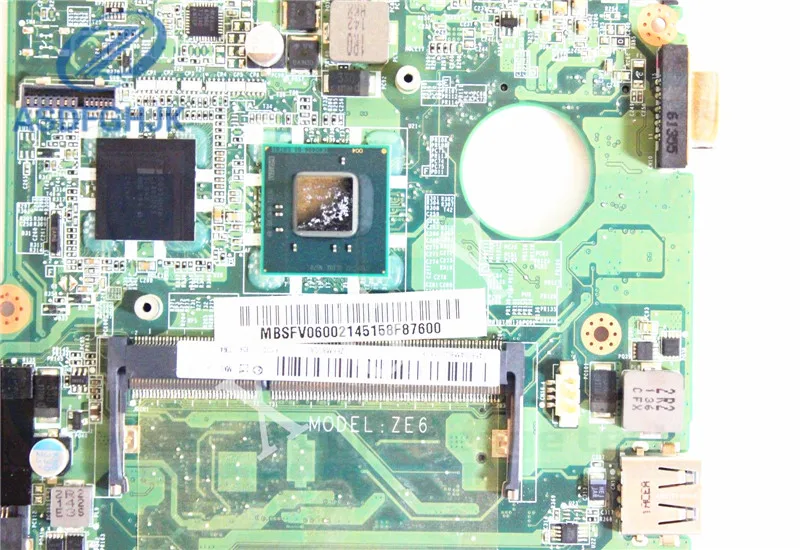 Материнская плата для ноутбука DA0ZE6MB6E0 Acer Aspire One ZG5 материнская MB.SFV06.002 Atom N570 1 66 ГГц