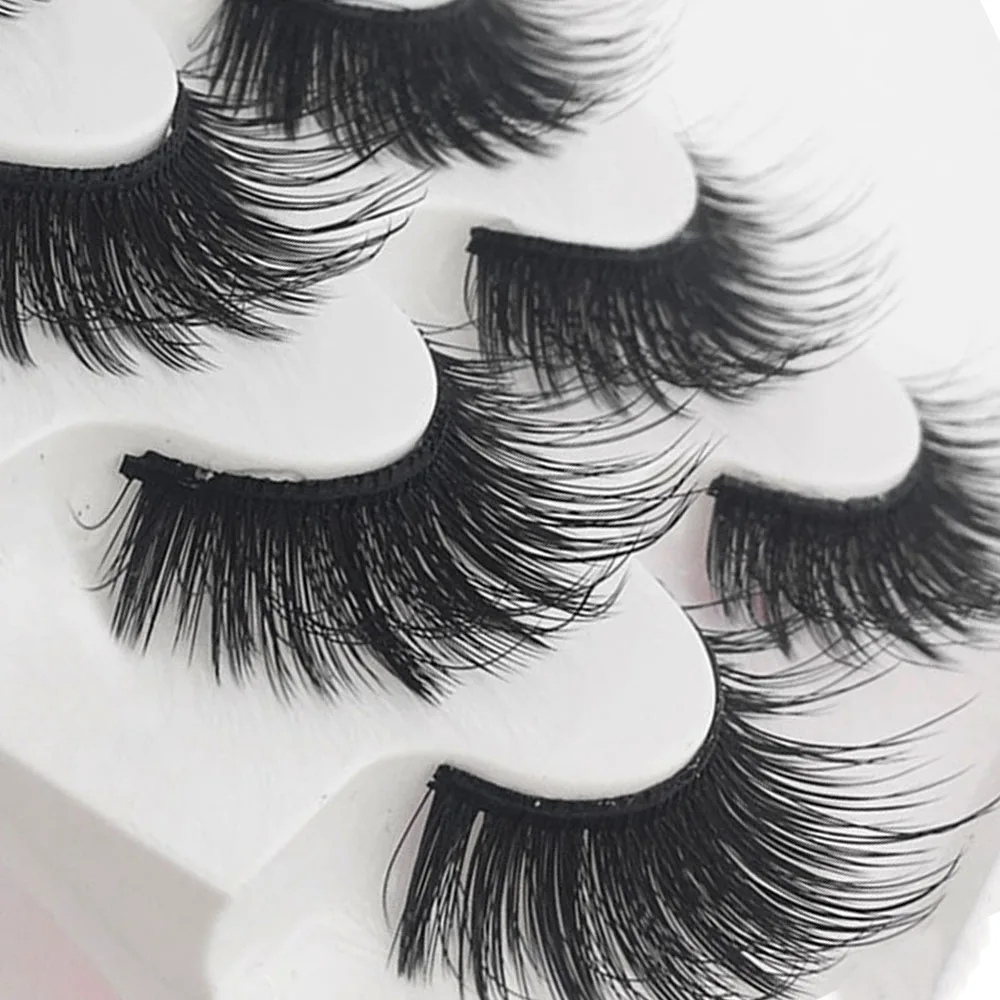 5 Pairs Eyelash Mink 3D Natural Cross False Eyelashes Handmade Reusable