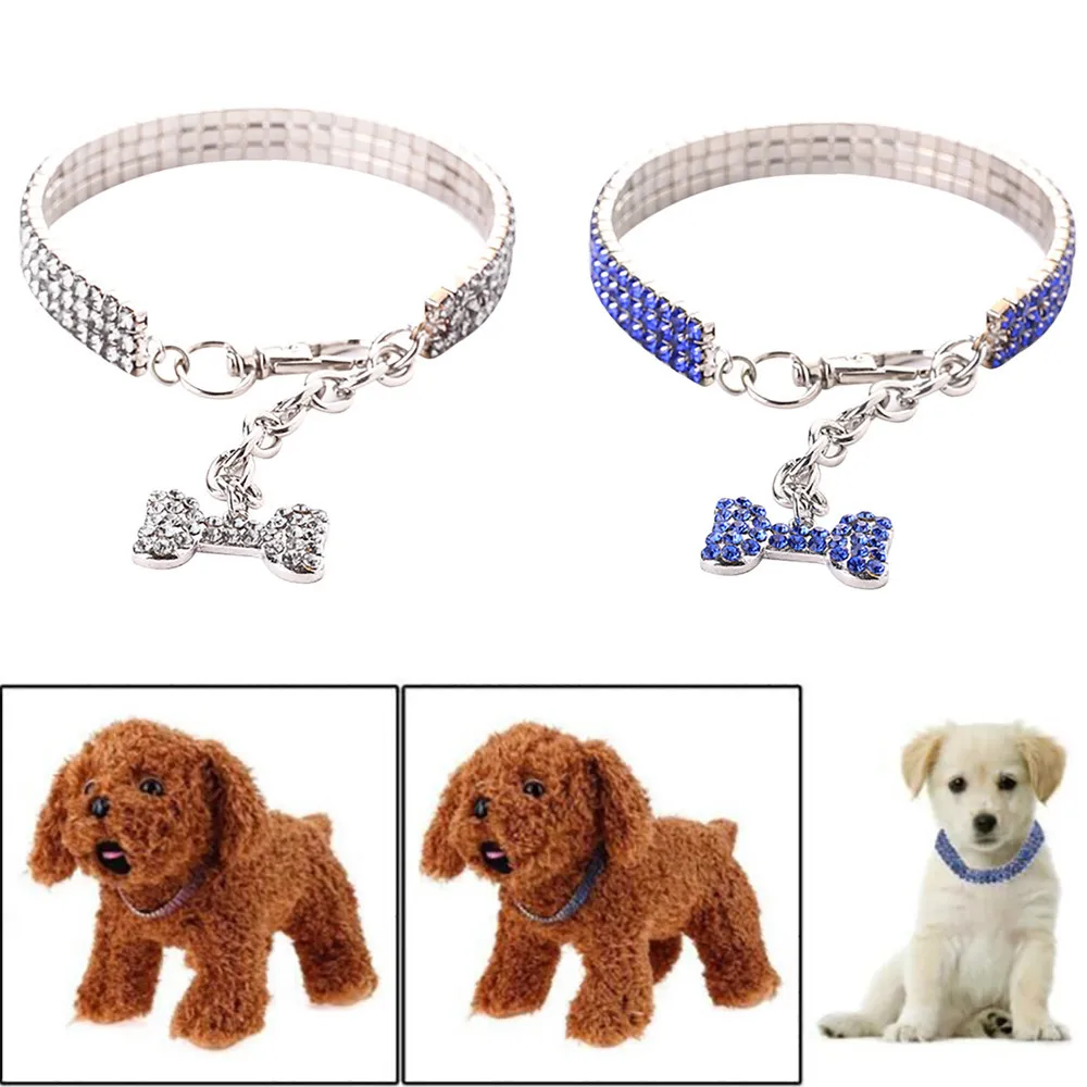 Dropshipping Cute Mini Pet Dog Bling Rhinestone Chocker Collars Fancy Necklace | Дом и сад