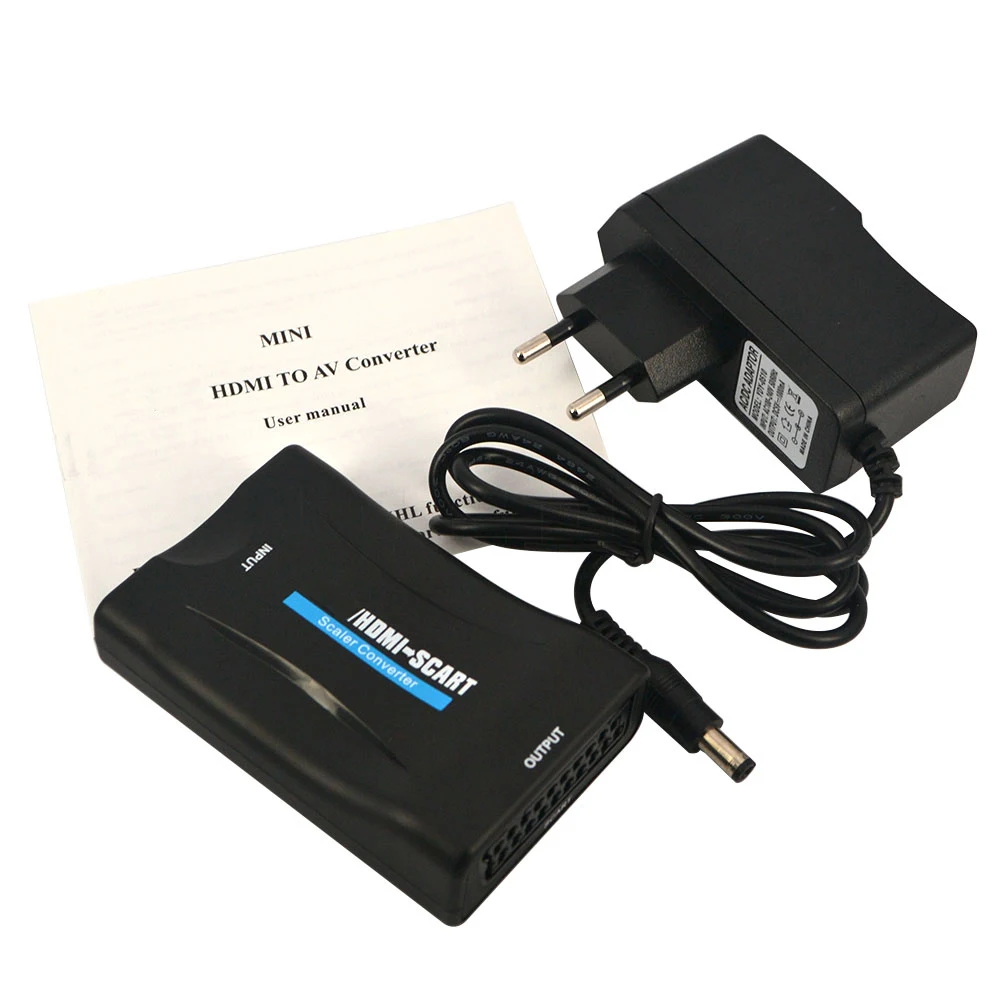 Kebidu 1080P SCART К HDMI видео аудио высококлассный конвертер адаптер для HD tv DVD для Sky Box STB Plug and Play с кабелем постоянного тока