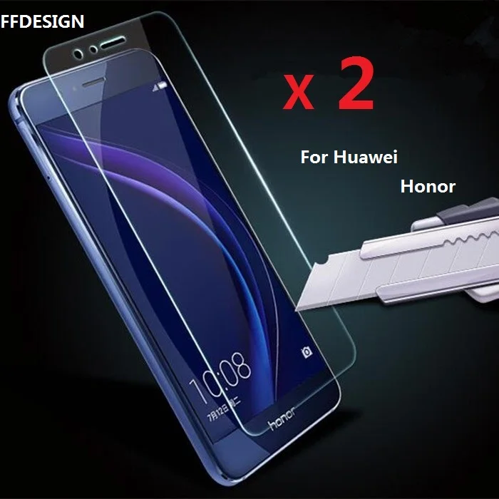 Закаленное стекло 2x для Huawei Honor 8 Lite Защита экрана 9 7 6X 5c 5A Nova 2 Plus Smart пленка из