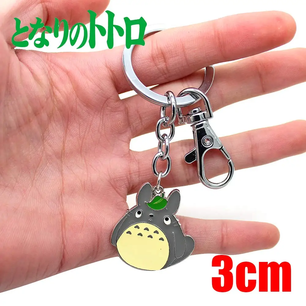 

POFUNUO Anime Ghibli My Neighbor Totoro Symbol Metal Pendant Necklace Chain Jewelry Keychain Keyring Ornament Cosplay Gift Cute