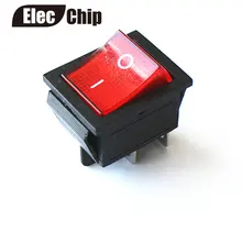 5 pcs Engatamento Rocker Interruptor Interruptor I/O 4 Pinos Com Luz 16A 250VAC 20A 125VAC KCD4