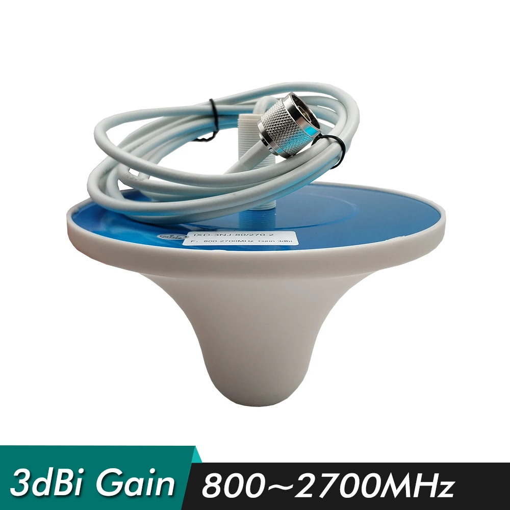 

800~2700MHz 3dBi Indoor Ceiling Antenna N-male 2m Cable Mushroom Antenna for 2G 3G 4G Signal Booster Cell Phone Signal Repeater