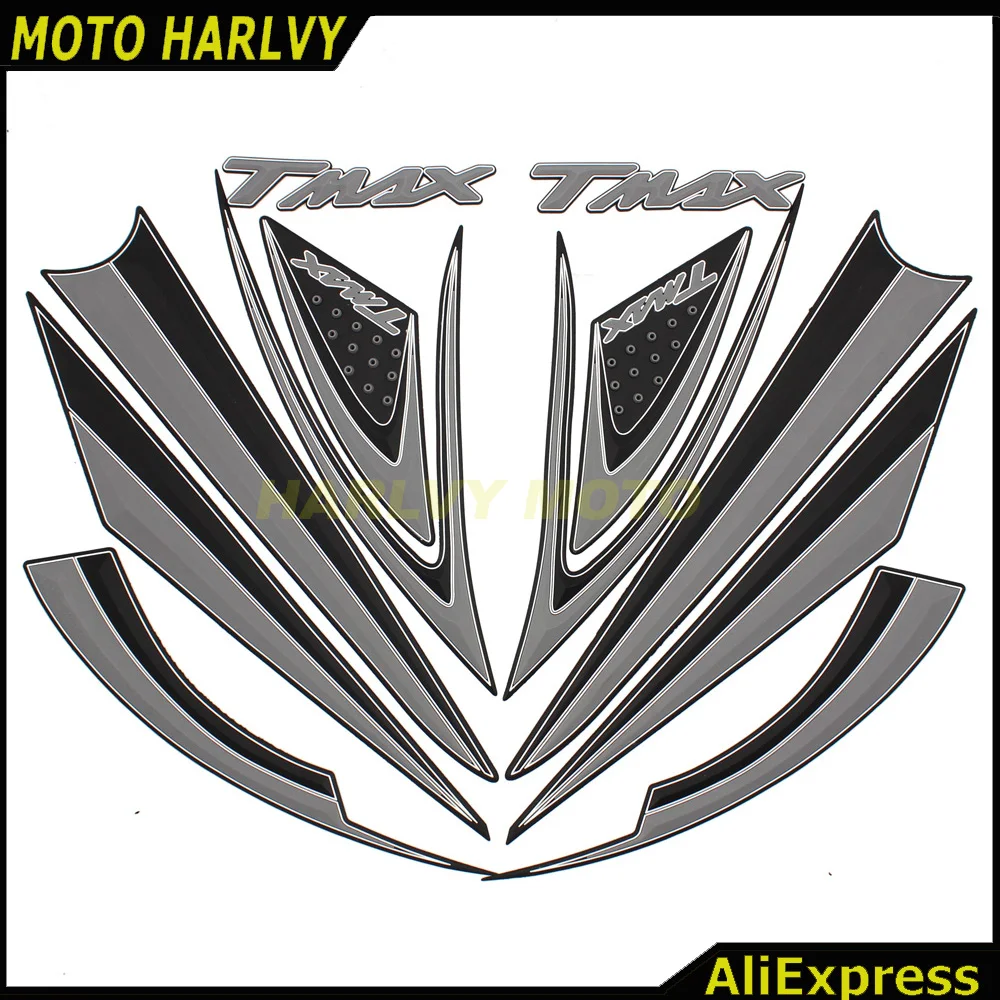 

12pcs/set Motorcycle Protective Luxury TMAX Decorate Cover Decal Sticker 3D fits for Yamaha TMAX 530