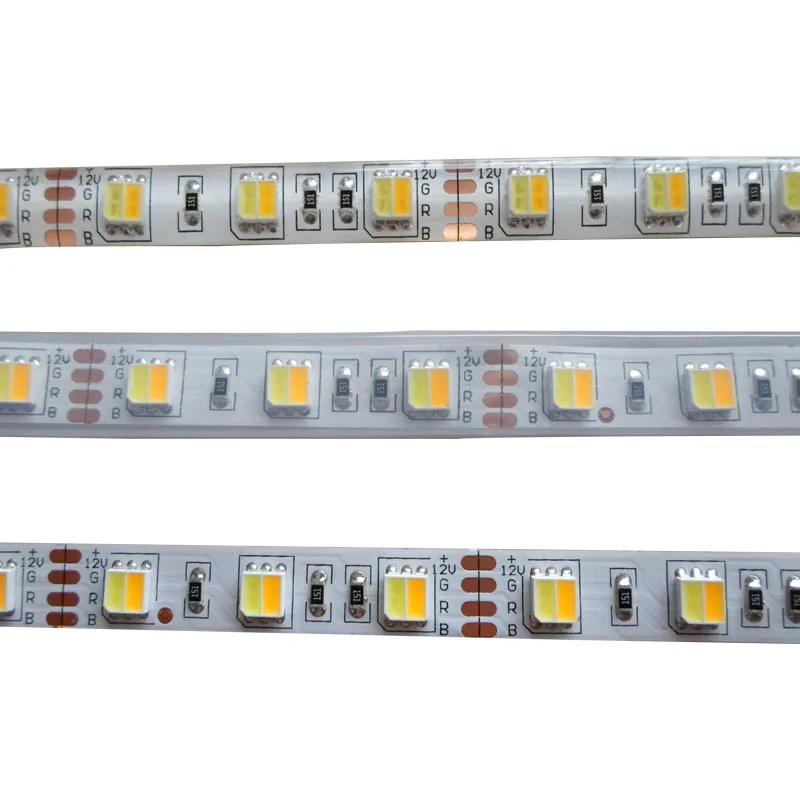 

5mX High quality 5050SMD WW+CW LED strip color temperature adjustable DC12V/24V input 60LED/m CCT dimmer led strip free shipping