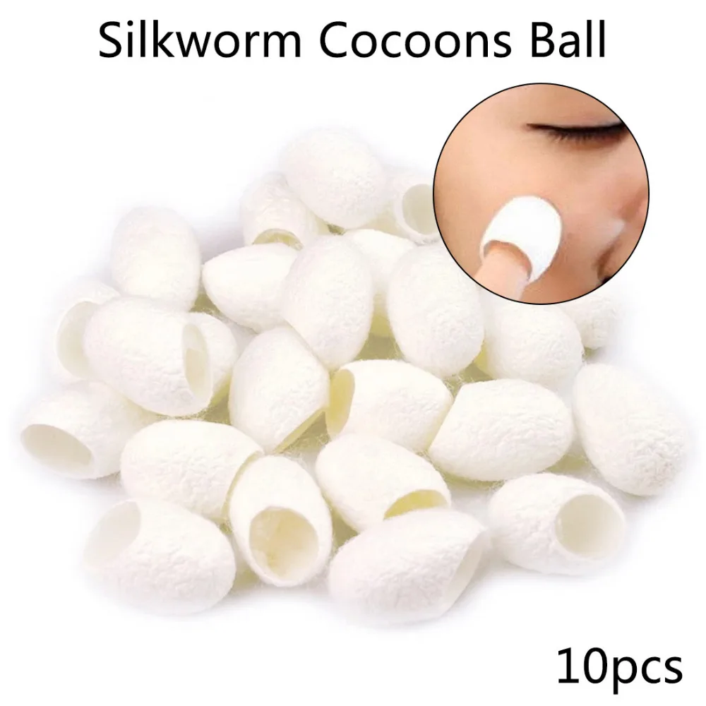 

Silk Cocoons 10pcs Organic Natural Silkworm Balls Facial Skin Care Exfoliating Scrub Nose Clean Purify Blackhead Acne Remover