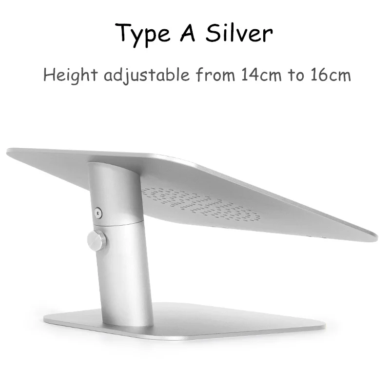 Laptop Stand Lifting Riser Holder Aluminum Height Angle Adjustable Stand Notebook Cooling Bracket for MacBook Mini Air Pro - Цвет: Type A Silver