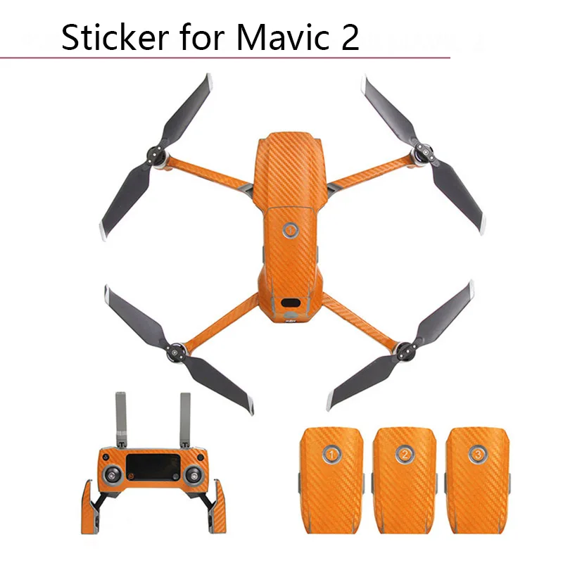 

Waterproof Body Arm Skin PVC Carbon Fiber Decals Drone Remote Controller Protective Battery Stickers for DJI MAVIC 2 PRO ZOOM