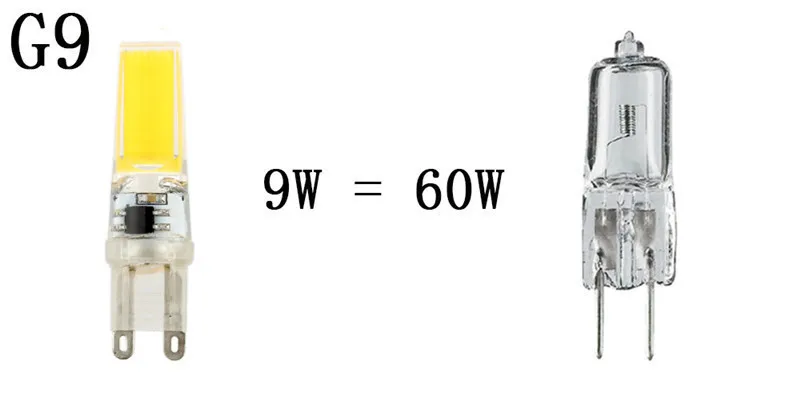 10 шт./лот светодиодный G4 G9 лампа AC/DC 12 V 220 V 6 W 9 W светодиоидная лампа с регулируемой яркостью COB SMD светодиодные осветительные приборы заменить галогенные Прожектор люстра