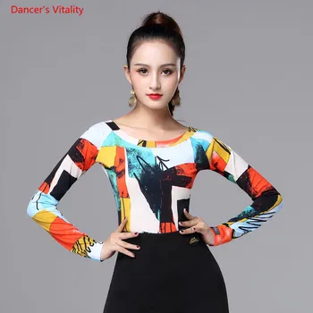 

Latin Dance Costumse Sexy Latin Dance Tops For Women Latin Dancing Jacket National Standard Ballroom Rumba Dance Wear