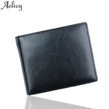 Aelicy 2018 кожаный мужской держатель для кредитных карт, кошелек двойного сложения, мини-кошелек для удостоверения личности и кредитных карт и ...