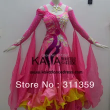 KAKA ТАНЕЦ B1406, розовый красочные Костюмы для бальных танцев Стандартный платье для танцев, Вальс Конкурс платье, Для женщин, Костюмы для бальных танцев платье для танцев