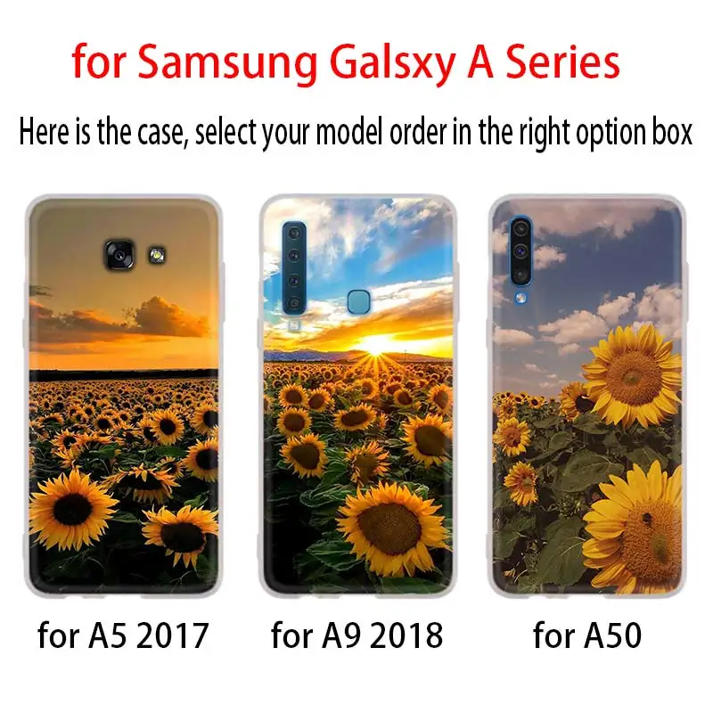 Чехол с летним подсолнухом для Samsung Galaxy A10/A30/A40/A50/A70 A9 A8 A6 a7 2018 A3 A5 2017 2016 мягкий чехол