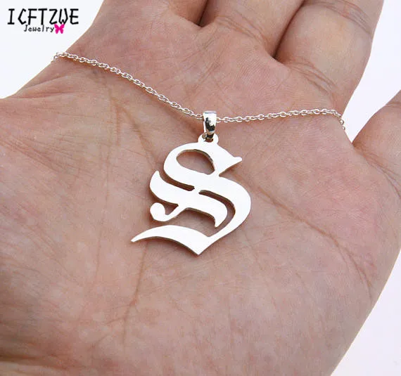 

Gold Chain Gargantilha Personalized Old English Initial Necklaces Choker For Women Erkek Kolye Bridesmaid Gift Custom Jewelry