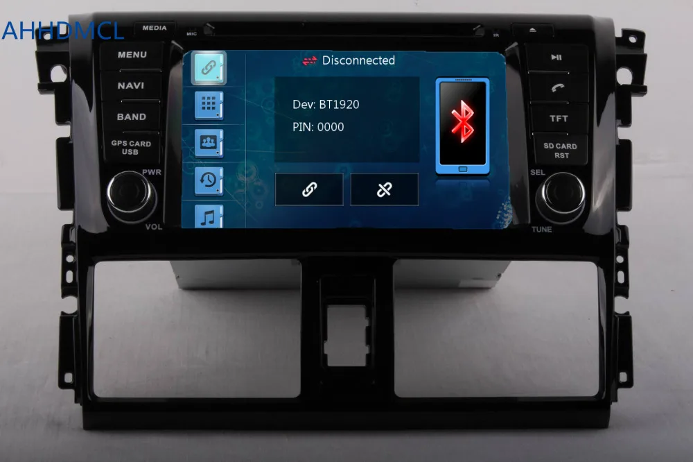 Top AHHDMCL Car Multimedia Player DVD Radio Stereo Audio GPS Navigation For Toyota Vios Yaris Sedan 2013 2014 2015 2016 2017 4