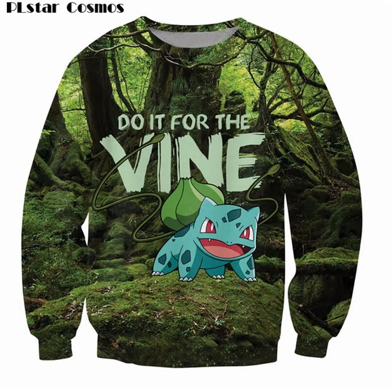 

PLstar Cosmos Bulbasaur Sweatshirt Pokemon grass type Do it for the Vine internet meme Jumper Casual Sweats Women/Men Pullover