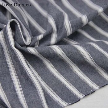 

100% Cotton DARK HEMP GRAY Dobby White Stripe Comfortable Fabric for DIY Handwork Summer Apparel Shirt Top Blouse Dress Craft