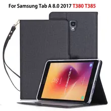 Роскошный чехол для samsung Galaxy Tab A 8,0 T380 T385 SM-T385 8,0 дюймов, умный чехол, подставка для планшета, Чехол+ пленка+ ручка