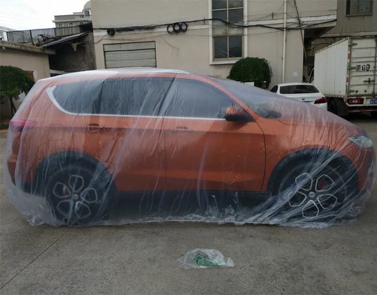 Универсальные полностью автомобильные чехлы водонепроницаемый пылезащитный солнцезащитный навес от солнца складной свет одноразовые пластиковые автомобильные уличные защитные крышки