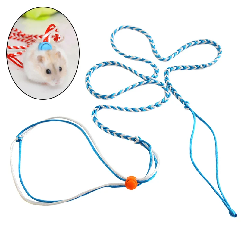

Hot Sale Adjustable Pet Hamster Harness Rope Gerbil Woven Harness Leash Collar for Rabbit Squirrel Pet TY