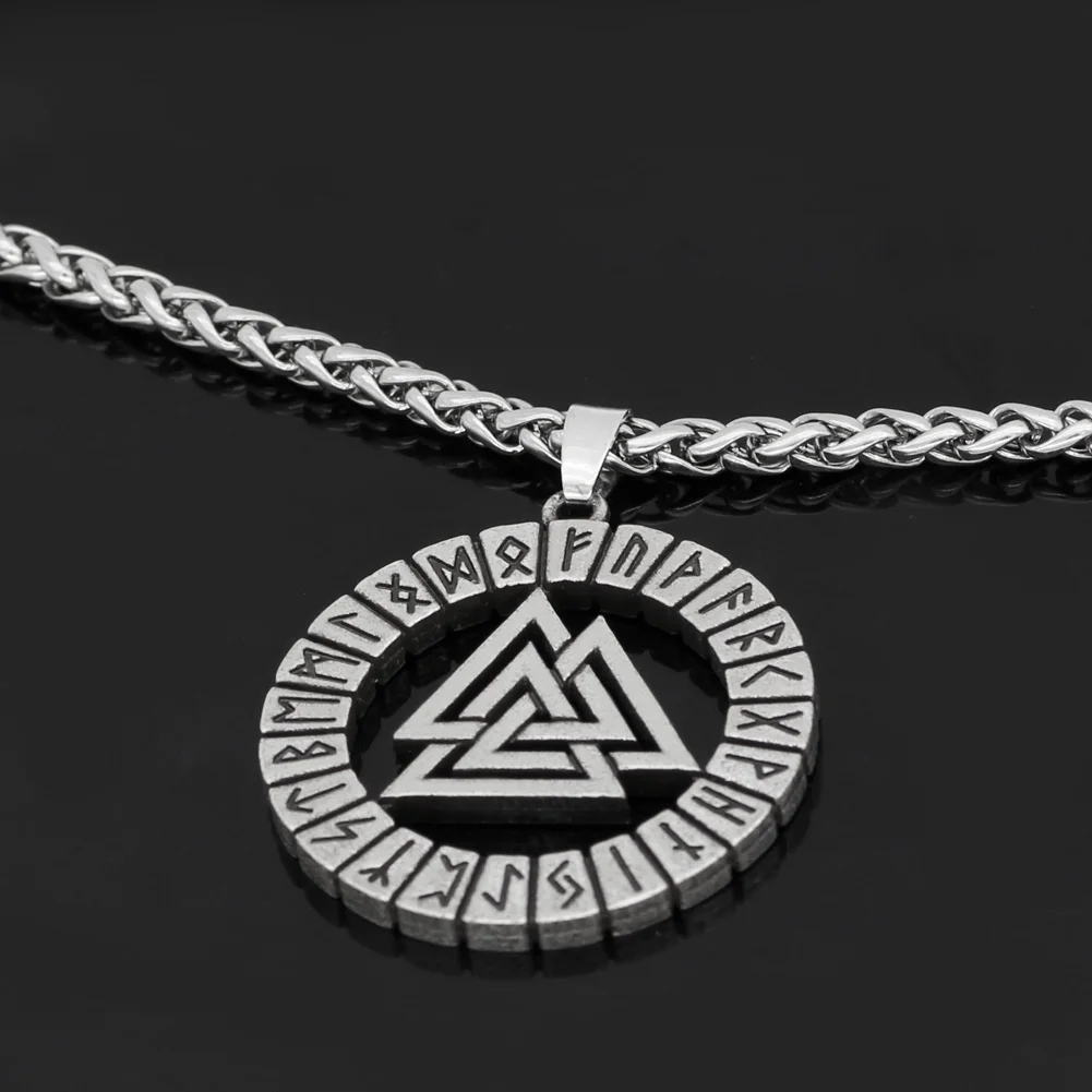 Скандинавский Викинг амулет Руна кулон valknut ожерелье с подарочная сумка|Ожерелья