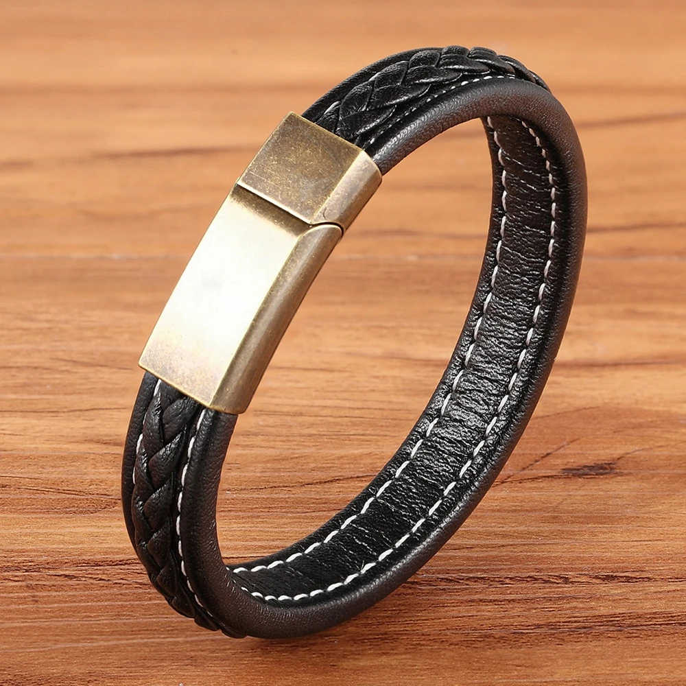 XQNI 2019 New Classic Fashion Jewelry Top Sale Genuine Leather Bracelet For Men Women Hand Accessories Bangle Spacial Gift