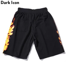 Мужские шорты с эластичной резинкой на талии и принтом темных икон пламени летние шорты в стиле хип-хоп повседневные мужские шорты