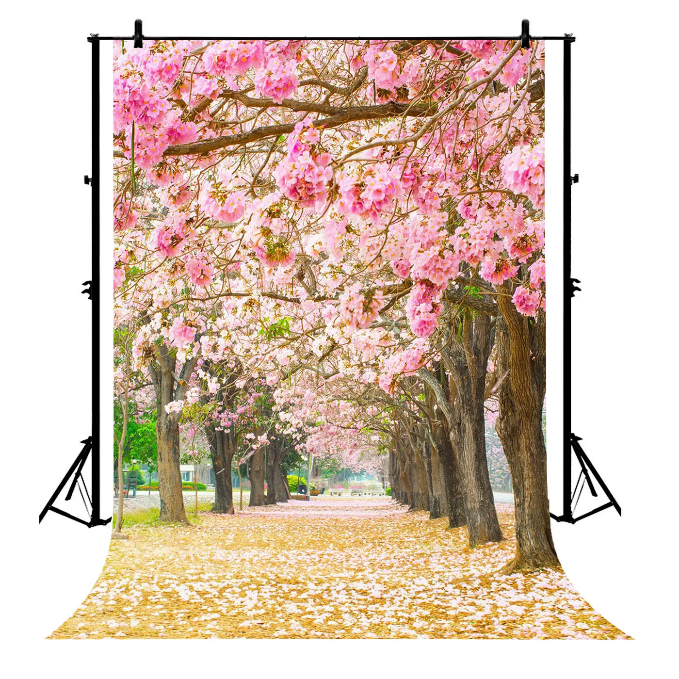 

5x7ft Glitter Pink Flowers 1St Month Birthday Polyester Photo Background Portrait Backdrop