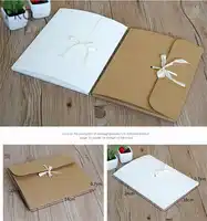 20pcs/lot 24*18*0.7cm Large Gift Scarf Envelope Box Packaging with Ribbon Kraft Gift Box postcard photo Package paper box