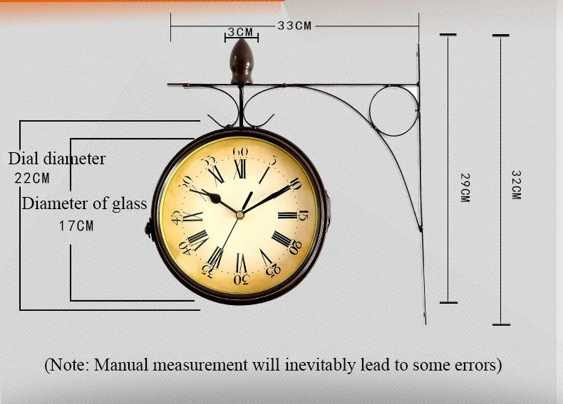 Европейский стиль восстановление древних способов оригинальность домашнего интерьера настенные часы Двухсторонние настенные часы поверхность