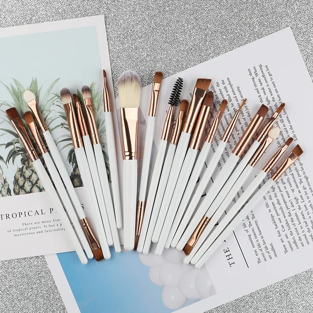 ROSALIND 20Pcs Professional Makeup Brushes Set Powder Foundation Eyeshadow Make Up Brushes Cosmetics Soft Synthetic Hair -