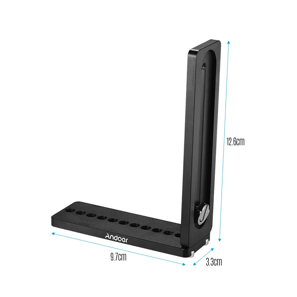 Andoer Универсальный l-образный кронштейн пластины с 1/4 дюймовым винтом алюминиевый сплав кронштейн камеры с 3 винтами и мини-гаечным ключом