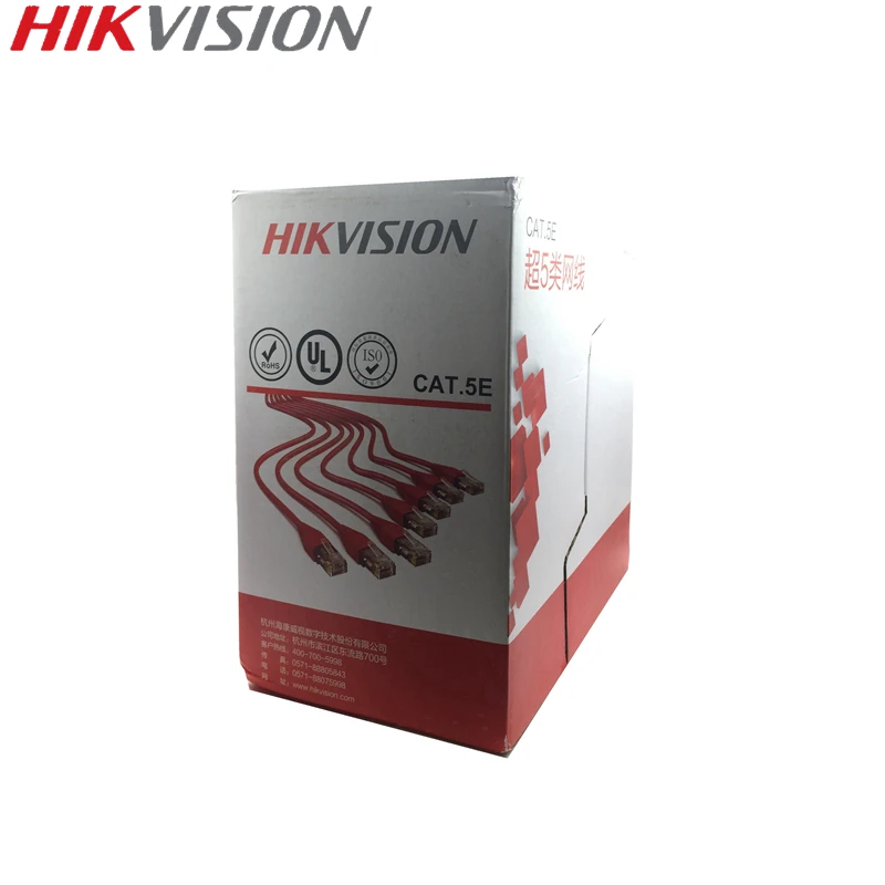 HIKVISION UTP CAT5E неэкранированный внутренний сетевой кабель провод для ip-камеры системы видеонаблюдения 305 метров бескислородный медный провод