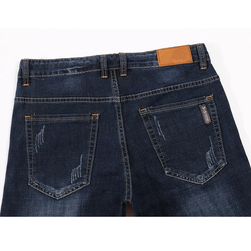 KSTUN Men's Jeans 2019 Summer Denim Pants Slim Straight Dark Blue Regular Fit Leisure Long Trousers Famous Brand Jean Men Hombre
