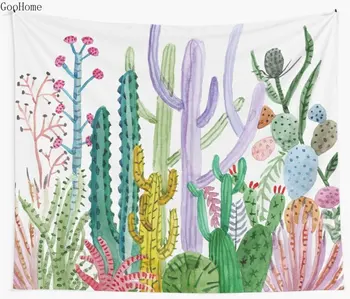 

Watercolor Cacti Wall Tapestry Cover Beach Towel Throw Blanket Picnic Yoga Mat Home Decoration