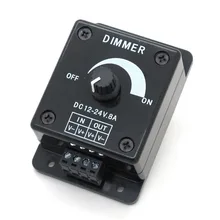 Siyah LED Dimmer DC 12V 24V 8A ayarlanabilir parlaklık kontrol anahtarı lamba ampulü şerit sürücü tek renk ışık güç kaynağı