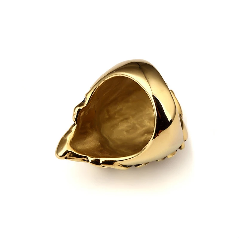 316L Stainless Steel Lion Face Gold Plated  Rings Hipsters Men Women Hip Hop Bijoux Street Dancing Nightclub Punk Finger Jewelry 5