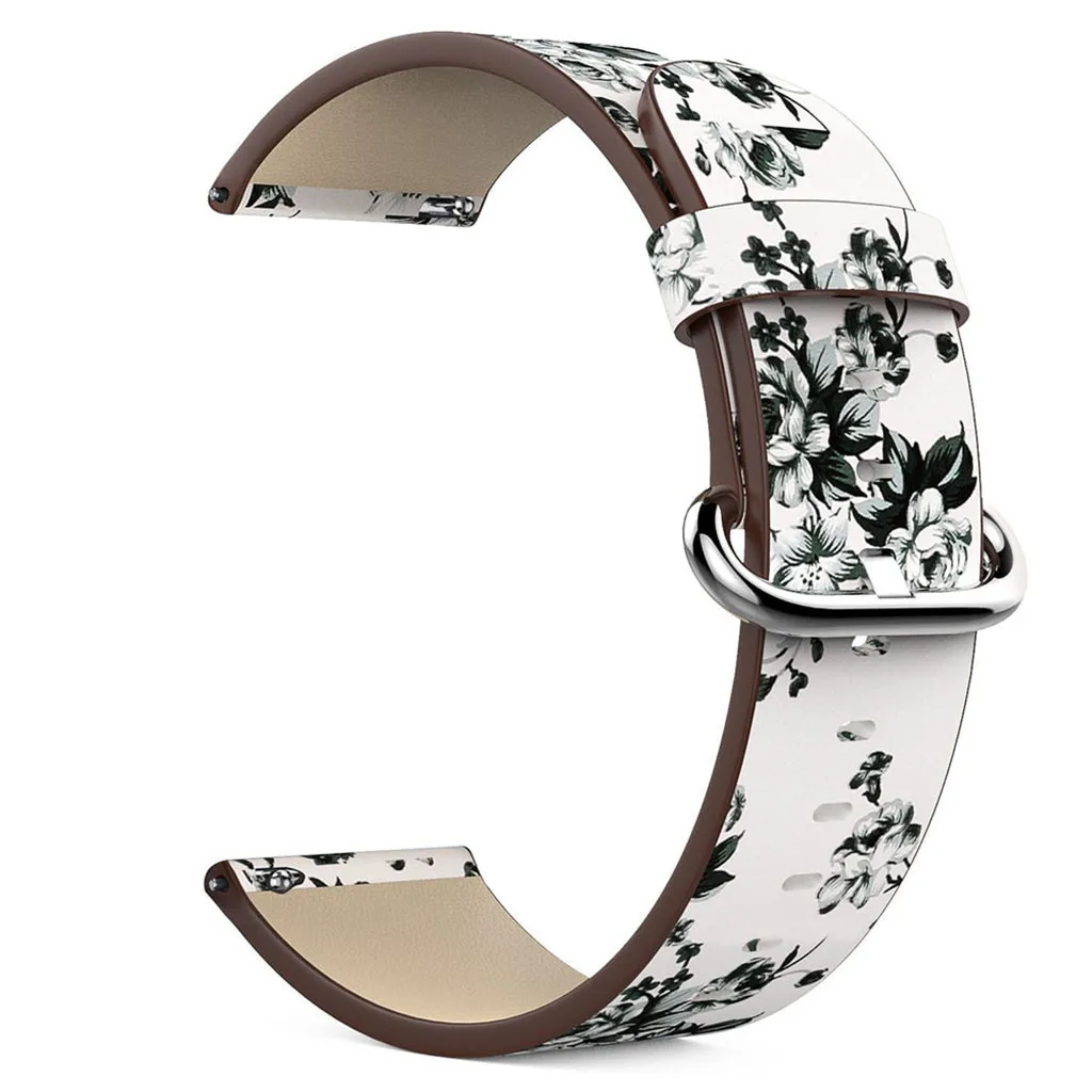 

Fashion Casual Men Women Watchbands Pin Buckle Tempered Film+ Floral Pattern Strap Watch Band Wrist Strap For Fitbit Versa Lite
