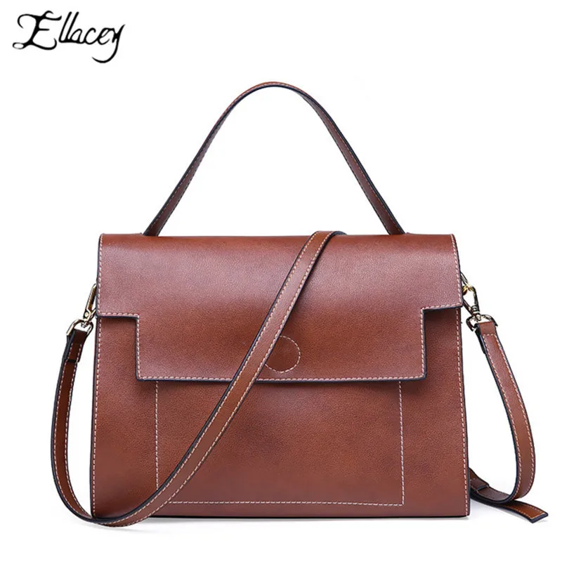 2019 Retro New Women Leather Handbags High Quality Genuine Leather Shoulder Bag Women Bags ...