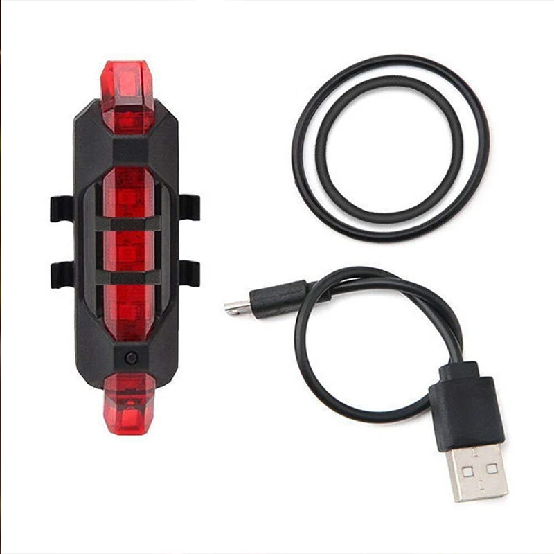 Excellent WasaFire Bike Tail Light Rechargeable USB LED Taillight MTB Safety Warning Bicycle Front Rear Light Bicycle Lamp Flash Light 4
