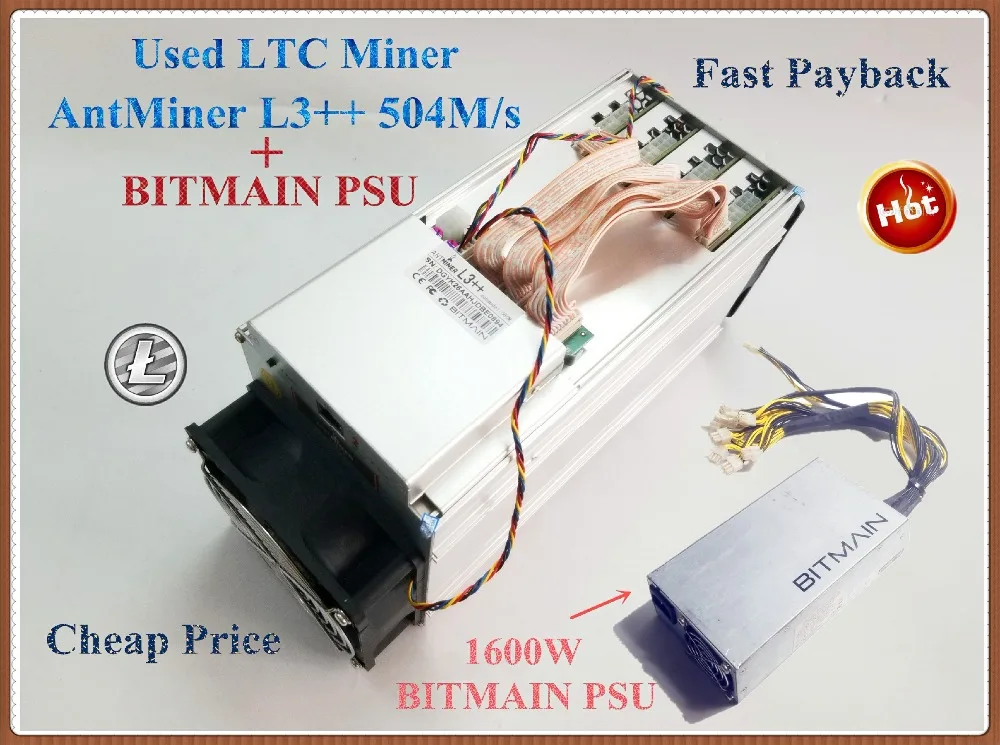 Б/у ANTMINER L3++ 580M с BITMIAN APW3++ 1600W PSU LTC Scrypt Miner лучше, чем ANTMINER L3 L3